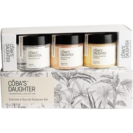 Set de cuidado corporal de 3 piezas Set de regalo para el cuerpo Exfoliantes de cúrcuma, miel y almendras y naranja Gel calmante de aloe vera Set exfoliante e hidratante natural Set de
