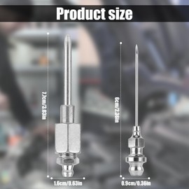 NQEUEPN Grease Gun Needle Nozzle Kit, Steel Grease Needle Dispenser Grease Injector Needle Grease Zerk Fitting Tool Greasing Accessory, for Narrow Space & Deep Metal