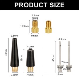 Trifletopia 6PCS Air Pump Adapter Kit - Ball Inflation Needles - Brass Valve Converters for Bicycle & Sports Ball - Bike Tire Pump Accessories