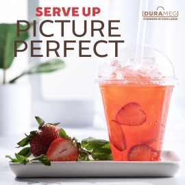 Durameg 100 Clear 16 oz PET Cups with Dome Lids – Disposable for Smoothies & Treats