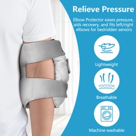 OUWERALL Elbow Cushion Protector, Wheelchair Arm Pads, Desk Chair Covers Combo, Breathable Mesh,100D Memory Foam Dual-Layer Cushion, 2-Piece (Gray)