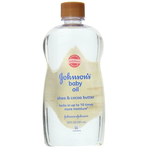 Johnson's Baby Oil Shea and Cocoa Butter, 20 Fl Oz (Pack of 3)