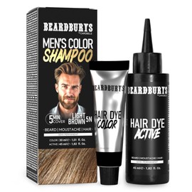 Beardburys Shampoo 5N Light Brown Beard Dye 87% Natural Ammonia Free 75ml
