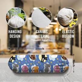 Cats Plastic Bag Holder, Hanging Shopping Bags Storage Dispenser, Cute Animal Fabric Garbage Trash Bag Dispenser for Home Kitchen Pantry Cabinet, Wall Mount, Housewarming Gifts for Kitchen