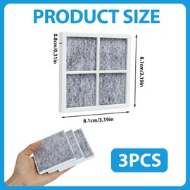 Pack of 3 Refrigerator Air Filter, Fresh Air Replacement Refrigerator, Replacement Activated Carbon Air Filter Compatible with LG-LT120F Freezer Fridge