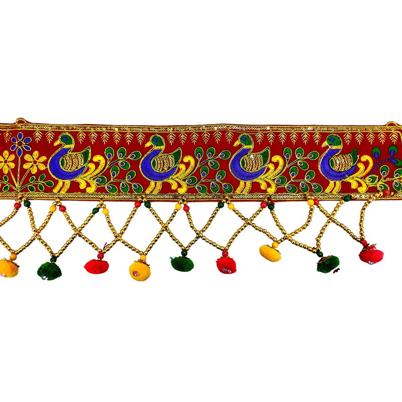 Guirnalda de puerta multicolor Toran Bandhanwal India