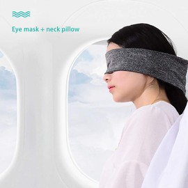 Fullgaden Small Travel Pillow & Eye Mask Men, Women & Kids: 2-in-1 Portable & Lightweight | Home/Office Naps, Airplane, Car | Neck, Wrist & Upper or Lower Back Support, 2019, Gray