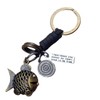 White Fang AZ168 Keychain, Carp, Keyring, Leather, Stylish, Retro Charm,