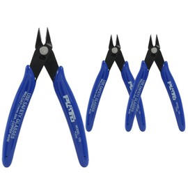 Murtenze 3 Pack 170ii Wire Flush Snips Micro Wire Cutters, Blue Nippers Diagonal Cutters 3D Printer Filament Pliers Tool for Cutting Electronics,Wires(5 Inch, Dark Blue)
