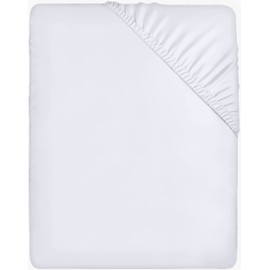 Utopia Bedding Fitted Sheet King, White - Deep Pocket 14 inch (35 cm) - Easy Care - Soft Brushed Microfibre Fabric - Shrinkage and Fade Resistant - Bottom Sheet