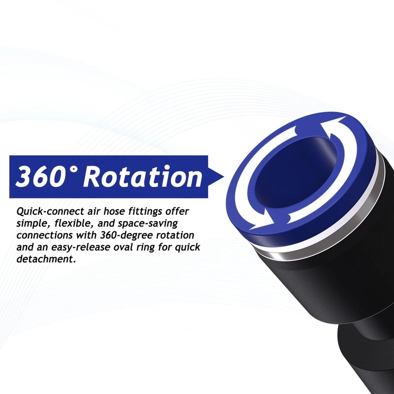 EterMutable 30Packs Elbow 3/8"OD Push to Connect Fittings,Air Line Fittings