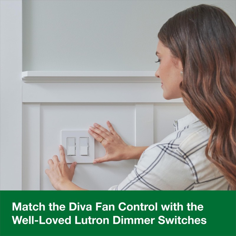 Lutron Diva 3-Speed Fan Control, Single-Pole/3-Way, DVFSQ-F-GR, Gray