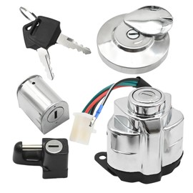 Vkinman Ignition Switch Gas Cap Helmet Steering Lock Key Set, Replacement for Honda Shadow VT400/750 1997-2003, Replacement for Honda Steed VLX 400 1988-2013