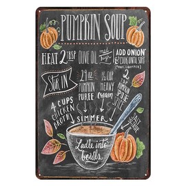 Vintage pumpkin soup Tin Sign - Retro Food Metel Sign - Wall Decor wall sign for Kitchen Bakery Cafe Restaurant