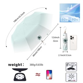 Small Sun Protection for Folding Umbrella 8 x 2 Ribs Travel Automatic Open and Close with Push Button Creative Ring Handle Outdoor UV Protection Suitcase Compact Pocket Umbrella Women and Children,