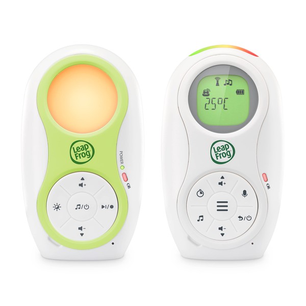 LeapFrog LF80 Digital Audio Baby Monitor,Long Range up to 460 Meters, Baby Monitor with Night Light,Temperature Sensor, Soothing Lullabies,Two-Way Intercom, Feeding Reminder,3-Level Sound Indicator