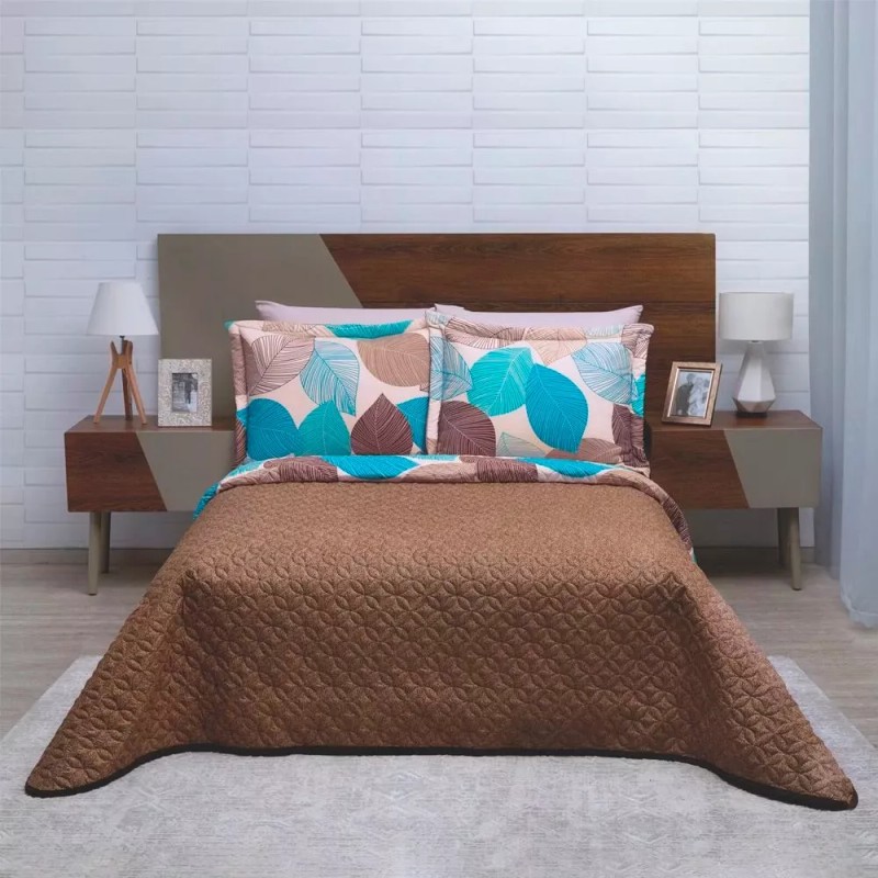 Colchas El Elefantito Edredon King Size Ligero Capitonado Avellana Beige