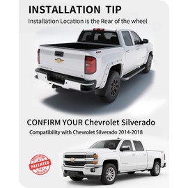 Yldqcfu Heavy Duty Mud Flaps for Trucks - 4PC No-Drill Splash Guards Compatible with 2014-2018 Chevy Silverado 1500 & 2015-2018 Silverado 2500HD/3500HD, Front & Rear Mud Guards