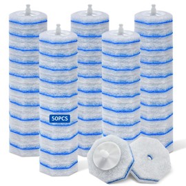 50 Count Toilet Wand Refills -Disposable Wand Heads Compatible with Most Toilet Brush, Upgraded Material for Toilet and Bathroom Effective Cleaning