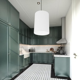 Lampshade E27/E14 White, Cylindrical, Vintage Style, PVC & Hardware, for Hanging Lamp, Table Lamp, Floor Lamp, Wall Lamp, 20 x 14 cm