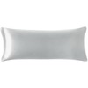 PiccoCasa Satin Body Pillowcase for Hair and Skin, Luxury Silk Satin Long Pillow Cover Smooth Soft Satin Body Pillow Cover with Zipper Closure Silver Grey 4ft 6