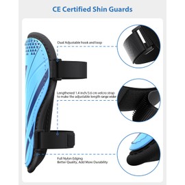 Shin Pads Boys CE Certified Airsfish Kids Football Shin Guards Breathable Non Slip Extended Adjustable Straps Lightweight Soccer Shin Pads for Boys Girls Teens Leg Calf Protective Gear