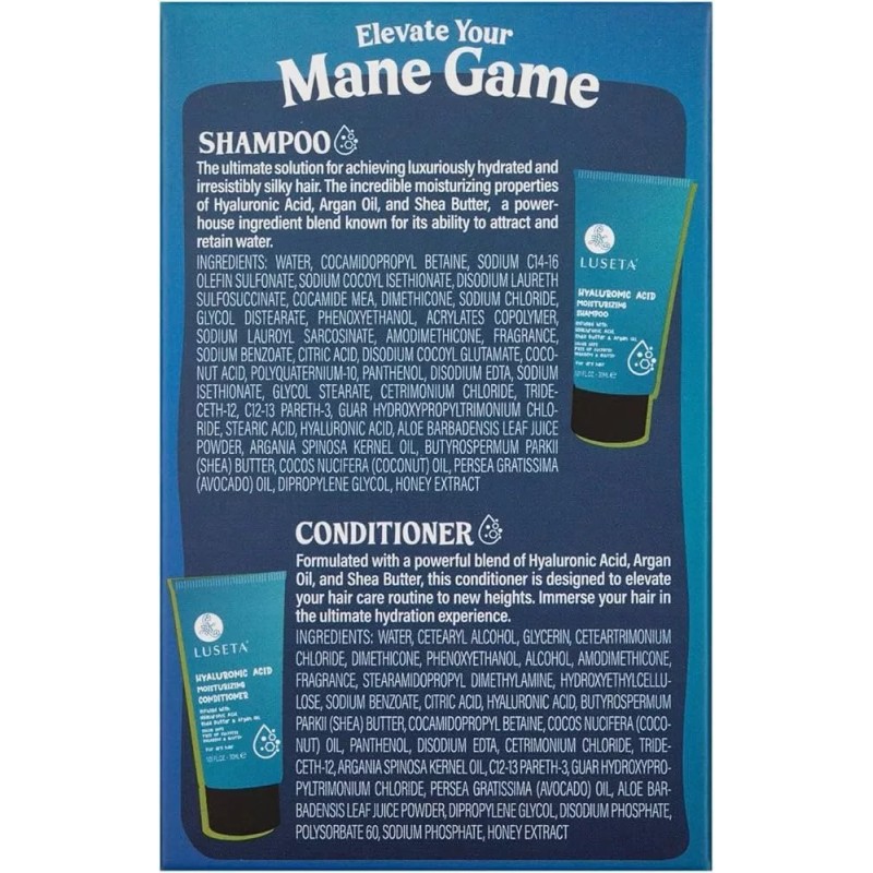 Luseta Hyaluronic Acid Moisturizing Shampoo & Conditioner Set for Dry