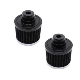 2 pcs/set SHLPDFM Air Filter Chrome Valve Cover Push In Breather 3-1/4" OD Black Washable Filter Open Sided Fits for 1-1/4" Hole SBC BBC 350 454 Chevy