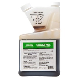 Agrisel QuinKill Max Weed Killer, Post-Emergent, Targets Tough Weed, Lawn-Friendly, Pet Safe, 3-Pack of Disposable Gloves Included, 32 Ounces