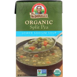 Dr. McDougall's Organic Split Pea Lower Sodium Soup, Plant Based, Gluten Free, 17.6 Ounce (Pack of 6)
