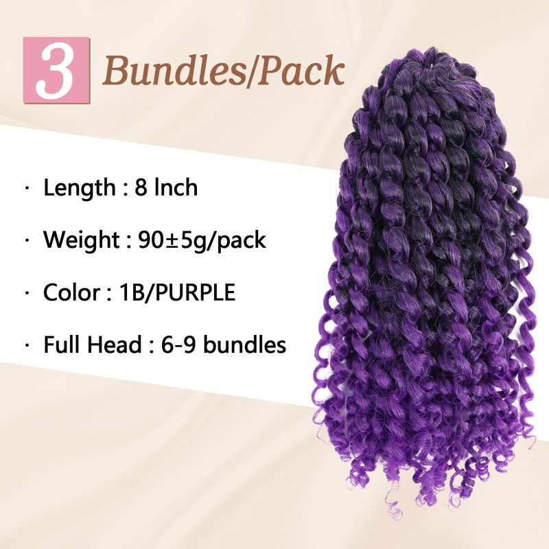MODERN QUEEN 8 Inch Short Passion Twist Crochet Hair -