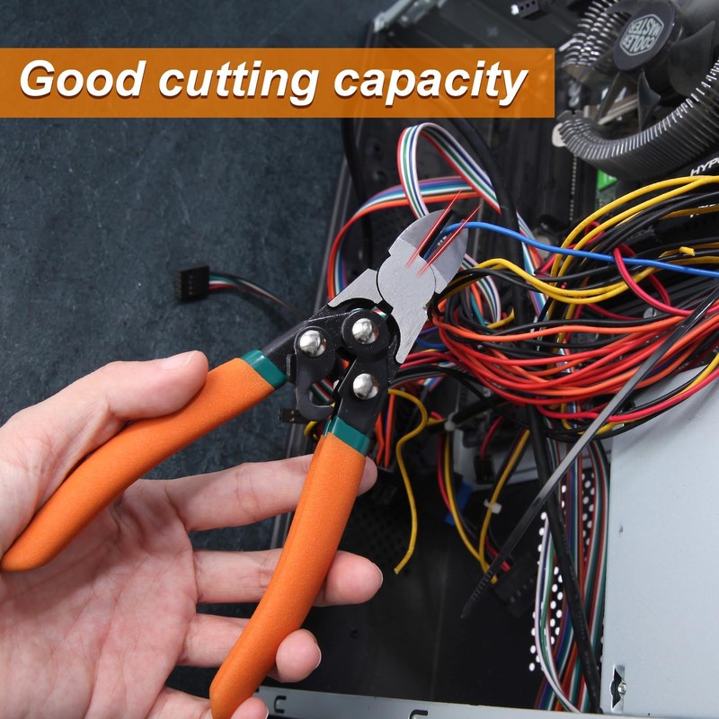 SPEEDWOX Compound Action Diagonal Cutters 6.5-Inch Wire Cutters Side Cutters