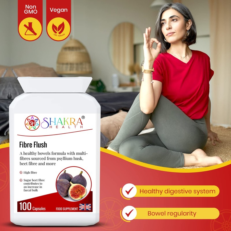 Fibre Flush 100 Capsules to Cleanse The Gut, Increase Stool