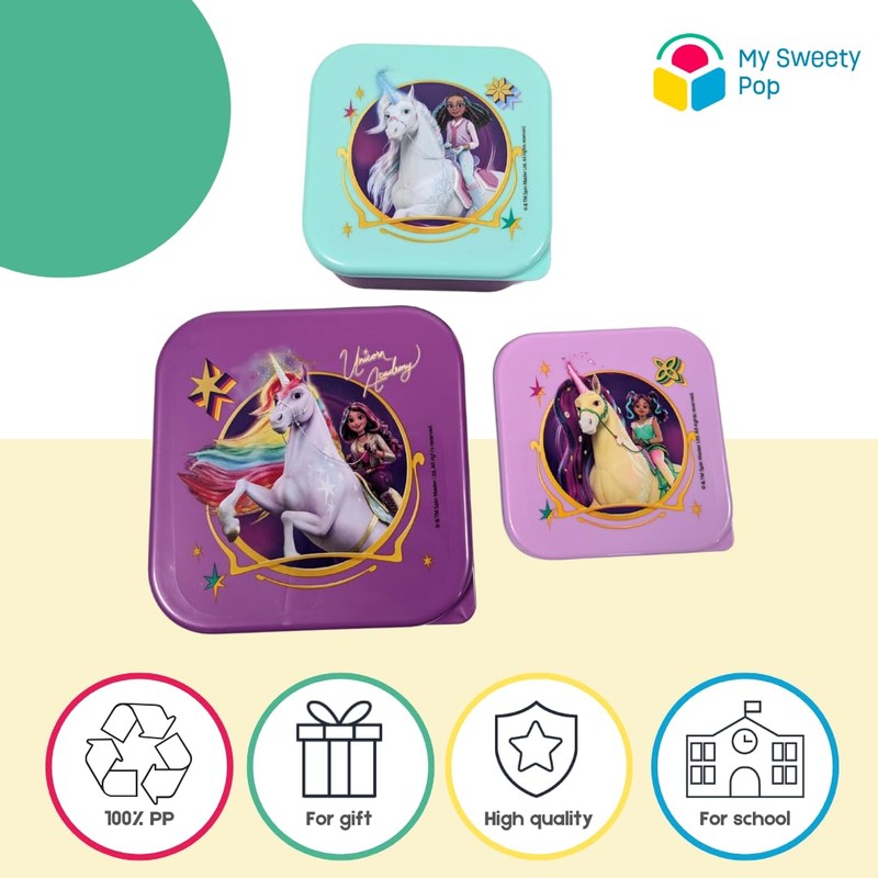 My sweety pop - Set of 3 Unicorn Lunch Boxes