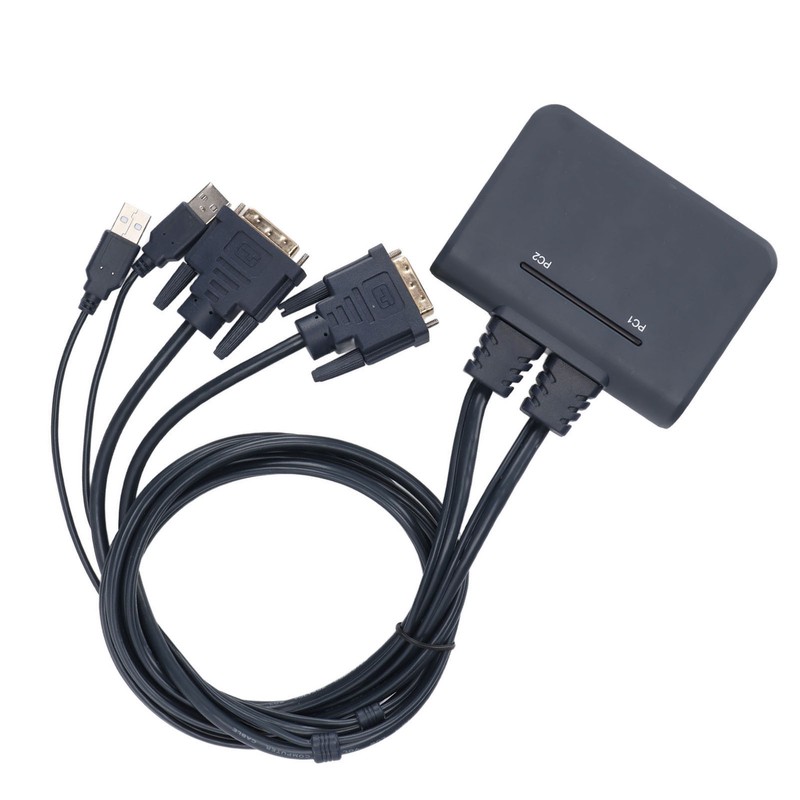 USB KVM Switch 2 Ports Wired HD Multimedia Interface KVM