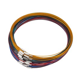 UNICRAFTALE about 60Pcs 6 Colors Stainless Steel Wire Necklace 44.5cm Wire Necklace Choker Necklace with Brass Screw Clasp Wire Necklace Chains Wire Necklace Cord DIY Jewelry Making 14.5cm Diamater