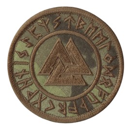mult1cam Valknut Viking Norse Runic Heathen Pagan Odin God Rune Morale Tactical Fastener Patch