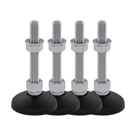 Schwaderer Machine Feet, Leveling Feet, Levelling Feet, Adjustable Height KF 60 (M16 x 50), Diameter 59 mm, Set of 4, Thread M16, Length 50 mm, Plastic/Steel, Thread of M8-M30