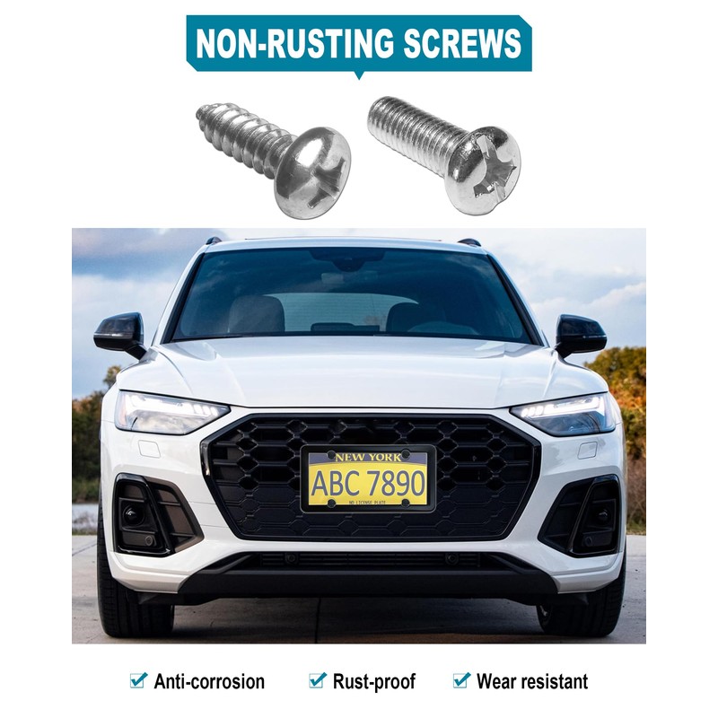 RCKJNJ License Plate Covers Frames- 2 Sets Car Plate Protectors,
