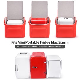 Hzycwgone Mini Fridge Travel Case, 4L/6 Cans Portable Cover Storage Bag for Frigidaire EFMIS129 Compact Refrigerators,for AstroAI Mini Fridge,for Cooluli Mini Fridge,for Skincare Fridge(Orange)