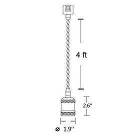 Kiven H-Type Track Mini Pendant Light, Track Mounted Pendant Light Kit, Vintage Style Single-Lamp E26 Lamp Socket (Chrome)
