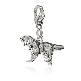 NKlaus 36284 Women's Charm Pendant Dog 925 Silver 21 x 10 mm Jewellery for Charm Bracelet Amulet, Silver