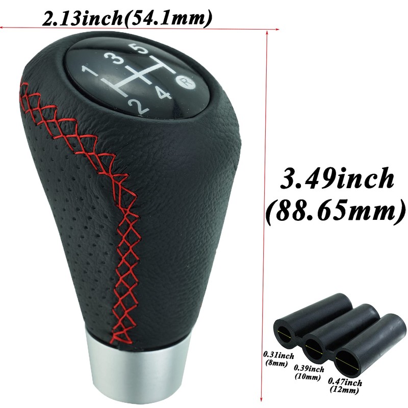 Abfer Shifter Knobs 5 Speed Manual Stick Shifting Handle Leather