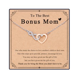 Shonyin Bonus Mom Necklace - Christmas, Mother's Day, Valentine's Day Gifts for Stepmom - Stocking Stuffers for Women Adults 2025