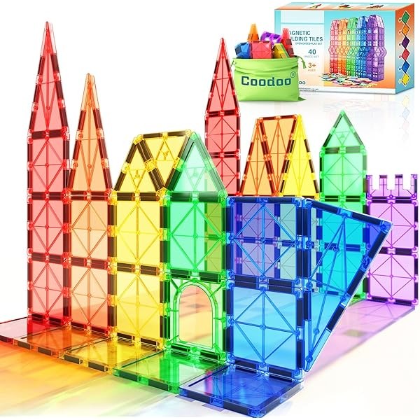 Magnetic Tiles Kids Toys STEM Magnet Toy for Toddler Magnetic
