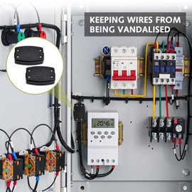 2 x 3 Terminal Electrical Junction Box Flex Connector, Black 13 Amp 250 V Flex Connector for Outdoor Lighting Plug Electrical Power and Automotive Wiring