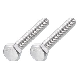 METALLIXITY Hex Bolts (M14-2x90mm) 2Pcs, 304 Stainless Steel Coarse Fully Threaded Hex Head Screw Bolt Machine Screws - for Furniture Repair, Silver