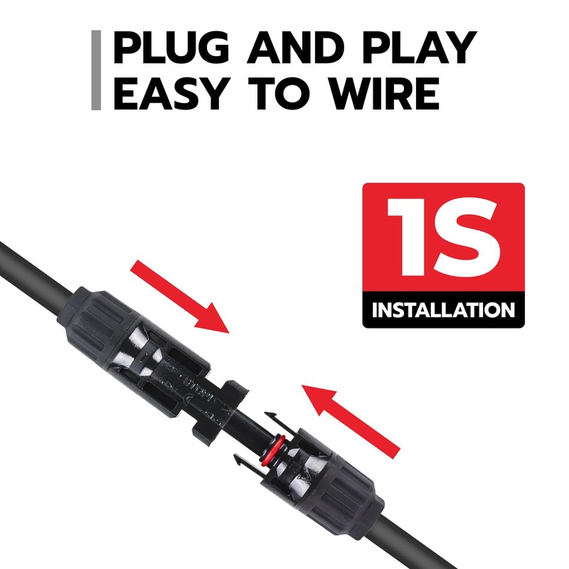 HCOVTXR 14AWG Solar to XT60 Extension Cable 33FT, 6-in-1 Solar
