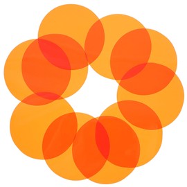 Gatuida Strainer 10pcs Gel Filter Transparent Color Films Plastic Sheet Round Head Flash Correction Gel Light Filters for Photo Studio Flashes Film Video Stages Orange 66CM