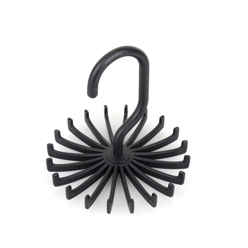 Rotating Tie Rack Organiser, 20 Hooks, Adjustable Hanger for Ties,